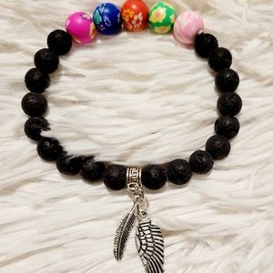 Handmade bracelet  Lava Rock Beads